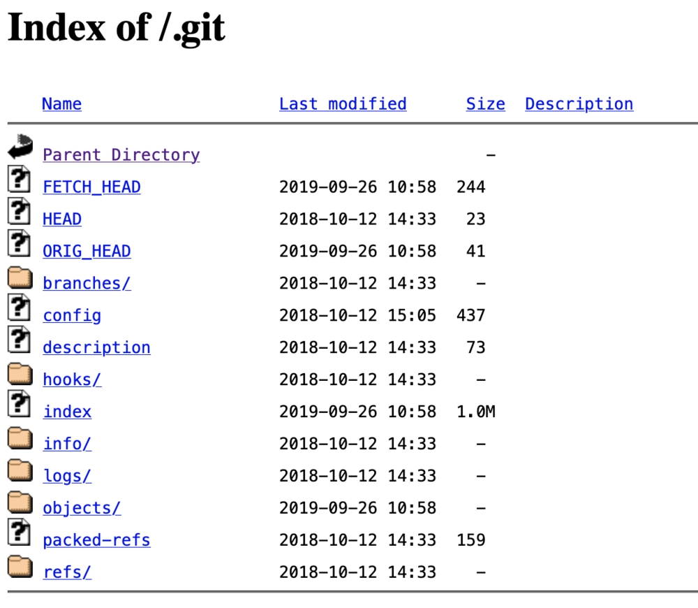 Dossier .git exposé au public